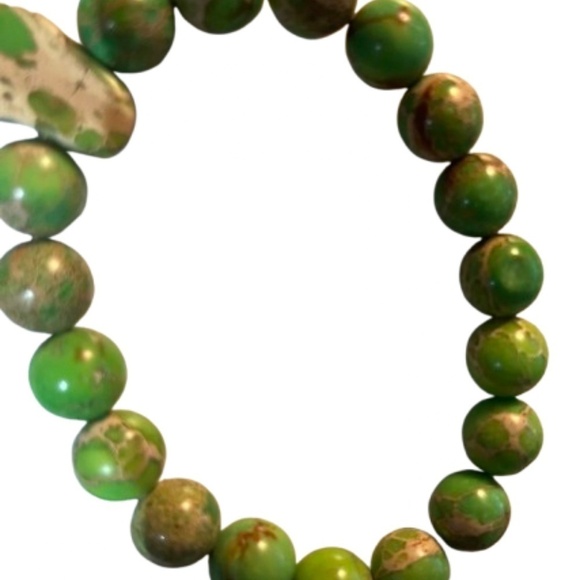 Copper Green Turquoise Stretch Bracelet - Picture 3 of 3